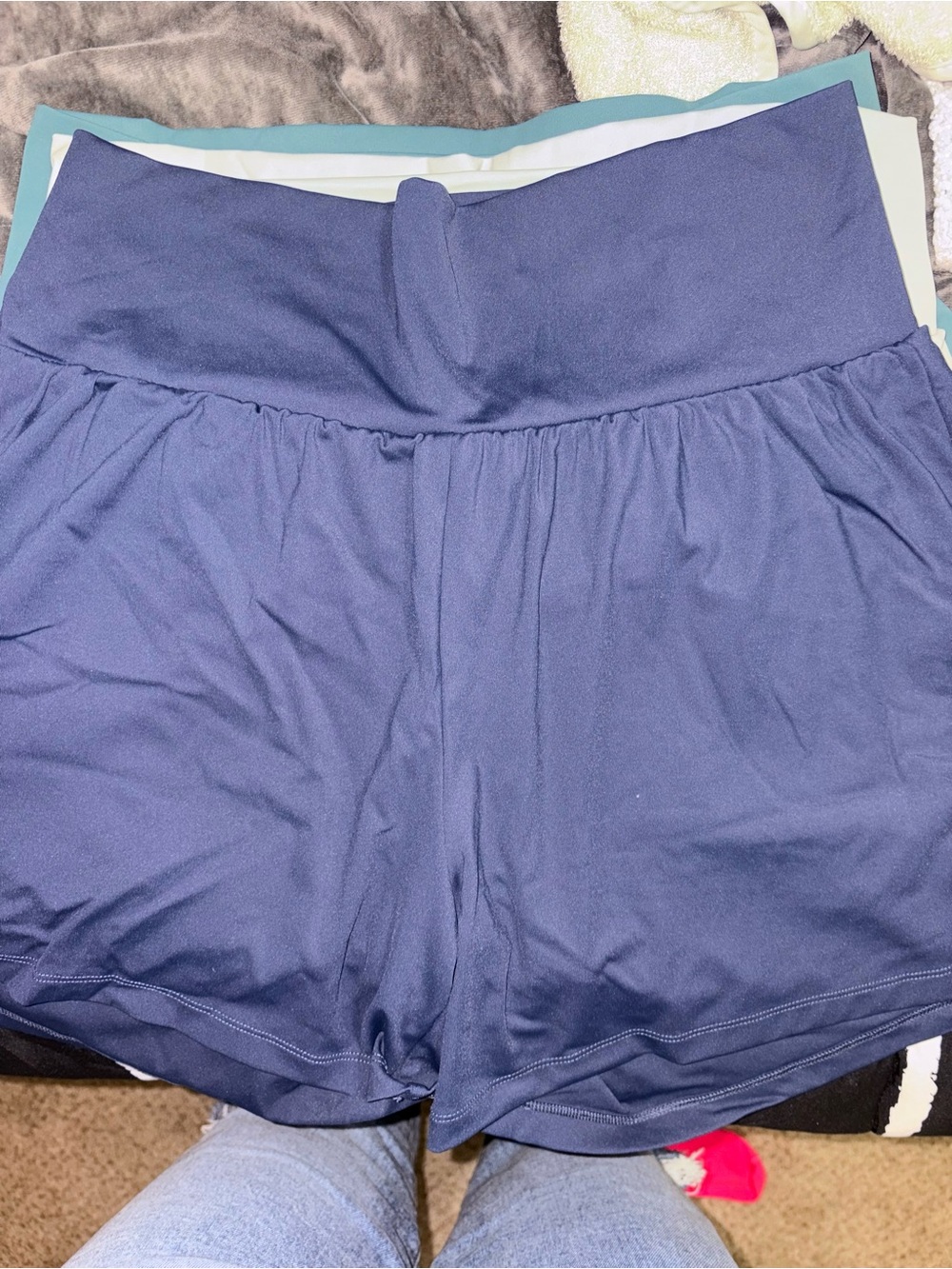 HALARA Navy High-Rise Athletic Shorts